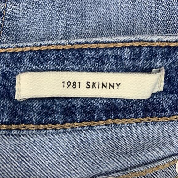 Guess 1981 Studded Jean Skinny Button Fly Size 27 Belt Loops 4 Working Pockets - Picture 12 of 13